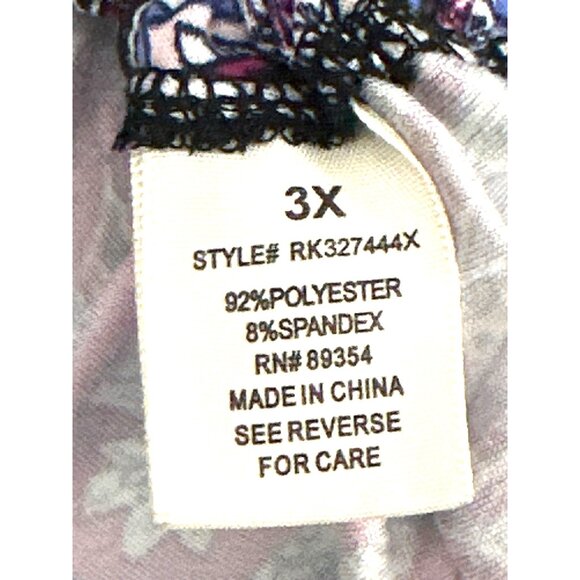 CCC Bold Paisley Size 3X Cutout Ruche Top Boho Chic Long Sleeve Statement Blouse - Picture 5 of 8